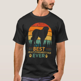 Camiseta Estilo Retro Mens Melhor Pai Pirenéus De Excelente
