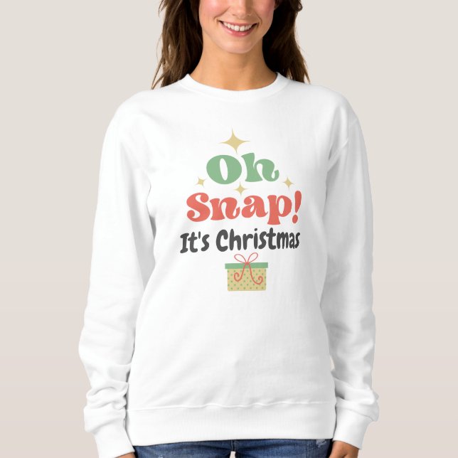 Camiseta Estilo Retro Oh Snap Tipografia Natal (Frente)
