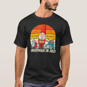 Camiseta Estilo Retro Papai Noel Vintage Fazendo Jardinagem