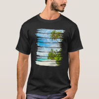 Estilo Retro Praia Tropical Ilha Sunset Palm Tree