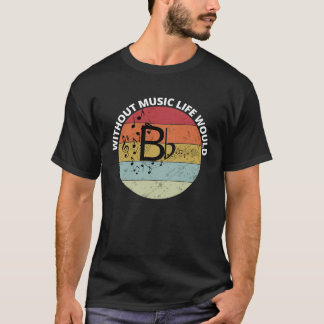 Camiseta Estilo Retro Sem Música A Vida Seria Notas Musicai