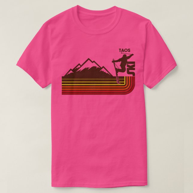 Camiseta Estilo Retro Taos 70s80s Estilo Escória de Esqui (Frente do Design)