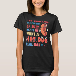 Camiseta Estilo Retro U Parece 4 De Julho Hot Dog Outfi