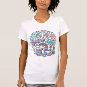 Camiseta Estilo Retrô Unicórnio Crina Salgada Alma