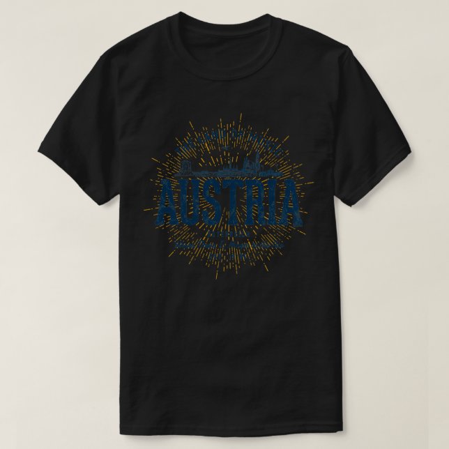 Camiseta Estilo Retro Vintage Áustria (Frente do Design)