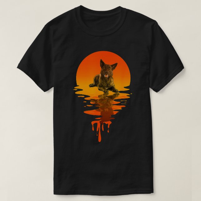 Camiseta Estilo Retro Vintage - Pastor Holandês (Frente do Design)