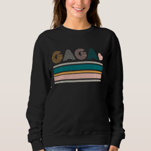 Camiseta Estilo Retroativo bonito Gaga Hippie Rainbow Avó M