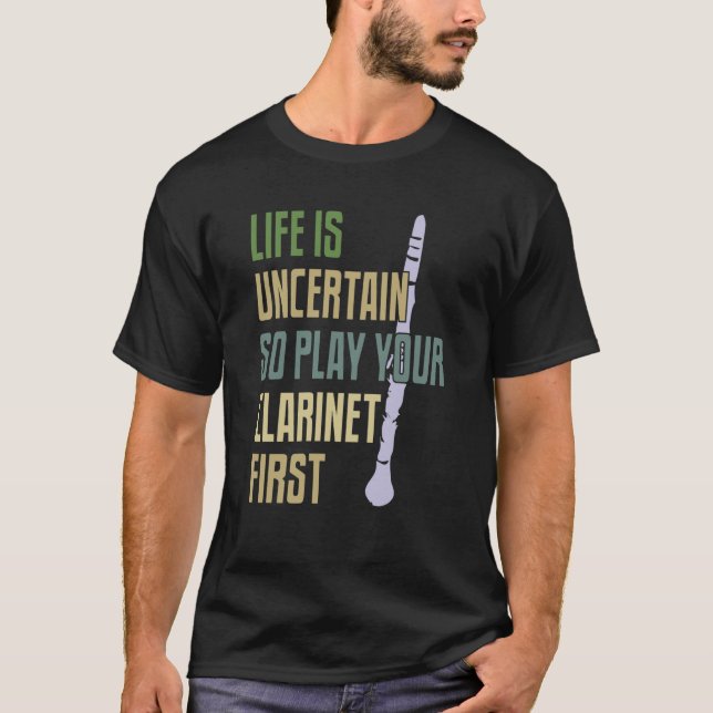 Camiseta Estilo Retroativo do Clarinet Player (Frente)