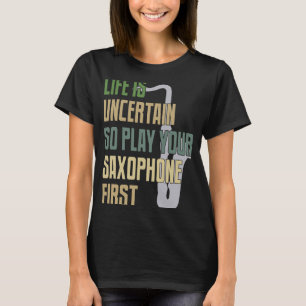 Camiseta Estilo Retroativo do Jogador Saxofone