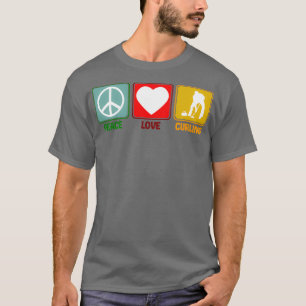 Camiseta Estilo Retroativo do Slogan de Amor de Paz de Curv