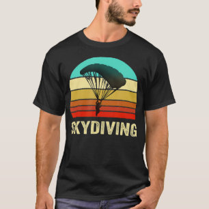 Camiseta Estilo Retroativo Vintage Skydiving Sunset