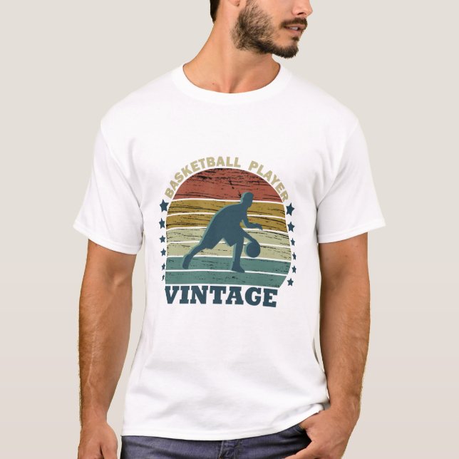 Camiseta estilo retrógrado do jogador de basquetebol (Frente)