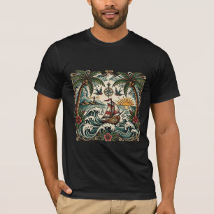 Camiseta Estilo Sailor Jerry Paraíso Tropical – Tr