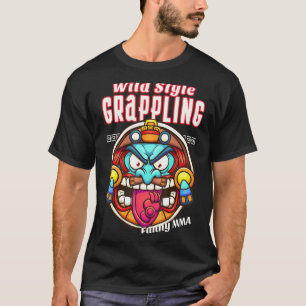 Camiseta Estilo Selvagem Enfrentando Demon Face Mma Jiu Jit
