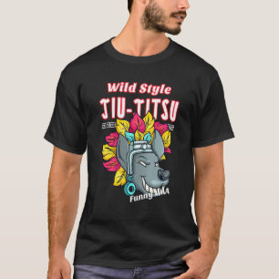 Camiseta Estilo selvagem Jiu Jitsu Jackal Mma Tribal Grappl