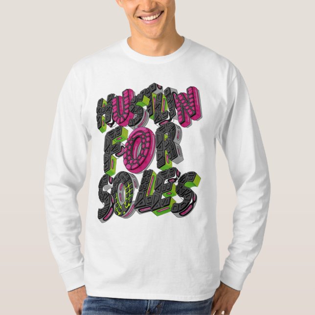 Camiseta Estilo Sem Esforço: Camisa-T de Capa Longa Vogue V (Frente)
