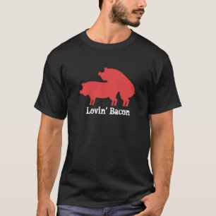 Camiseta Estilo Sizzle com Amor Bacon Adorando Bacon engraç