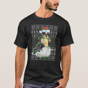 Camiseta Estilo Suave Feio Luzes Xmas Papais noeis Shih Tzu
