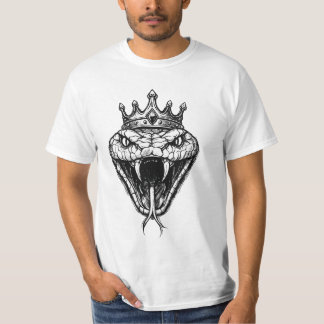 Camiseta Estilo Tatuagem Coroa Cobra Rei