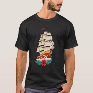 Camiseta Estilo tradicional de tatuagem na velha escola - n