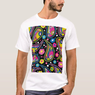 Camiseta Estilo tribal paisley, padrão étnico perfeito.