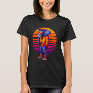 Camiseta Estilo Urbano Moderno do Elefante legal Arte Retro