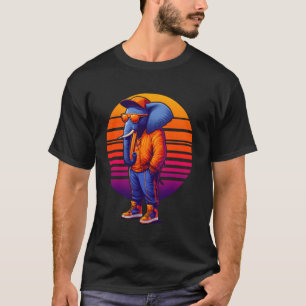 Camiseta Estilo Urbano Moderno do Elefante legal Arte Retro