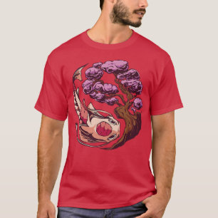 Camiseta Estilo Vaporwave Japão Cereja Flor Sakura Fish K