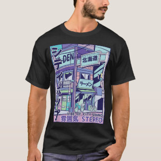 Camiseta Estilo Vaporwave Pop da Cidade 80s Japonês E