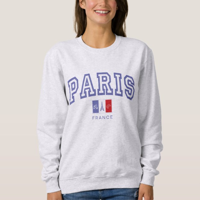 Camiseta Estilo Varsity Vintage Paris Francês (Frente)