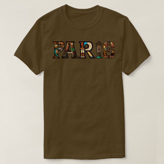 Camiseta estilo viagem da cidade de Paris (Frente do Design)