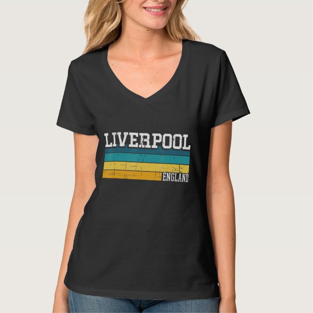 Camiseta Estilo Vintage 70s 80s Liverpool Inglaterra (Frente)