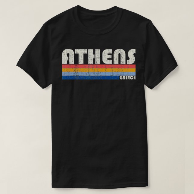 Camiseta Estilo Vintage 70s e 80s Grécia Atenas (Frente do Design)