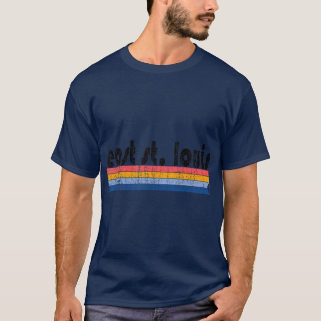 Camiseta Estilo Vintage 80s Rua Leste Louis IL (Frente)