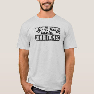 Camiseta Estilo Vintage "Ar Condicionado" Camisa-T em Color