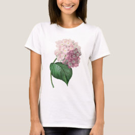 Camiseta Estilo Vintage com Arte de Flor de Hortên
