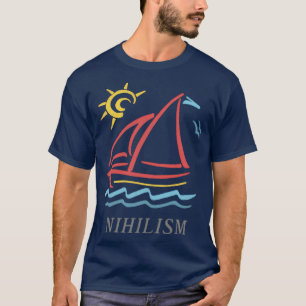 Camiseta Estilo Vintage da década de 1980 Niilismo veleiro 