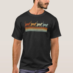 Camiseta Estilo Vintage dos Anos Oitenta Gato Retro Envelhe