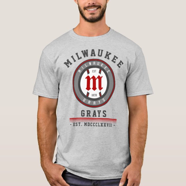 Camiseta Estilo Vintage Moderno Milwaukee Grays (Frente)