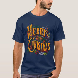 Camiseta Estilo Vintage Saudação de Natal