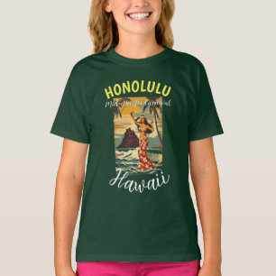Camiseta Estilo Vintage Viagem Honolulu Médio Havaiano - Pa