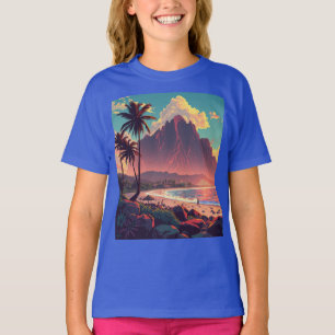 Camiseta Estilo Vintage Viagem Honolulu Médio Havaiano - Pa