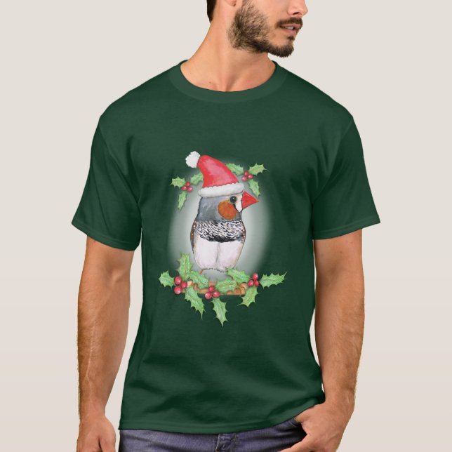 Camiseta Estilo Zebra Finch de Natal (Frente)