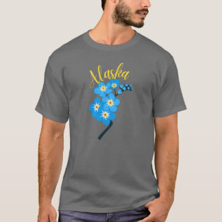 Camiseta EstiloRetrô Alasca Floresta ForgetMeNot Amarelo Te