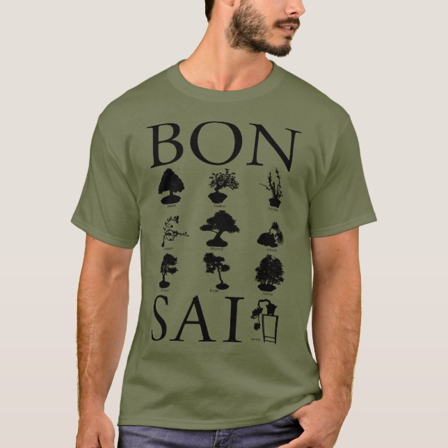 Camiseta Estilos Básicos da Árvore Bonsai (Frente)