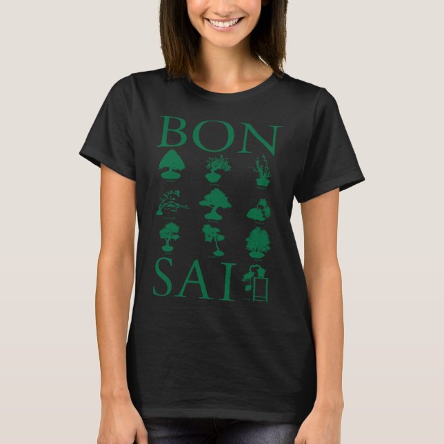 Camiseta Estilos Básicos da Árvore Bonsai (Frente)