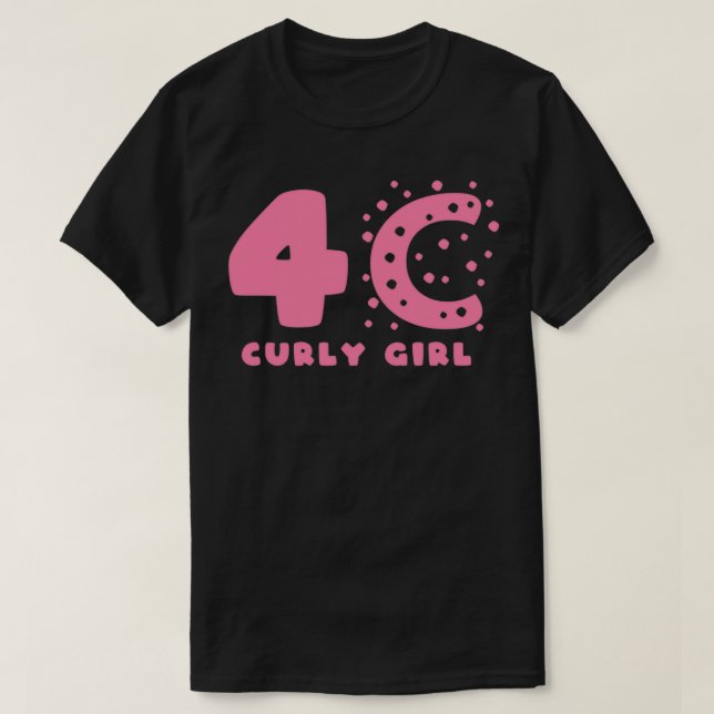 Camiseta Estilos de Cabelo Curly Rapariga 4C (Frente do Design)
