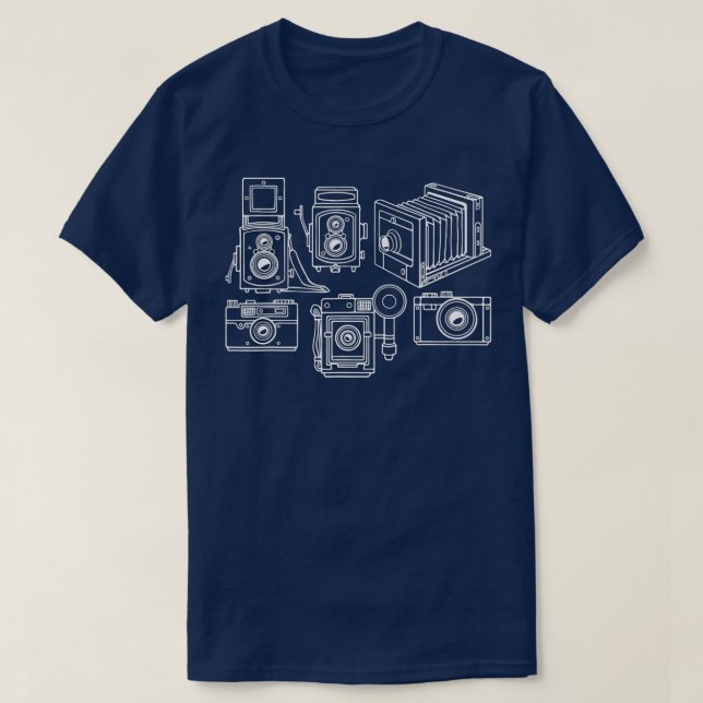 Camiseta Estilos de Tempo da Câmera Retro Gratuito (Frente do Design)