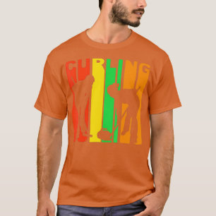 Camiseta Estilos Retro 1970s Curlers Silhouette Curling