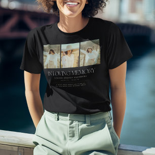 Camiseta Estilosa de Colagem de 3 Fotos em Memória
